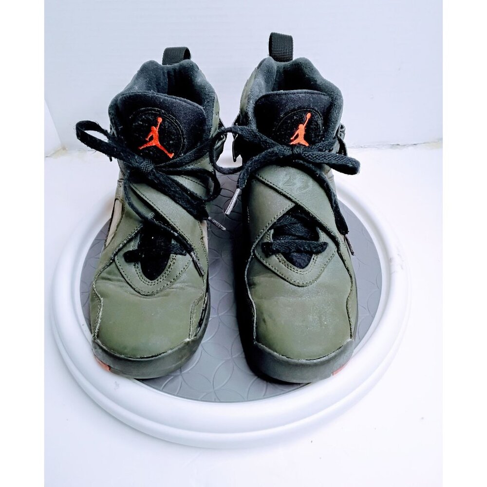 Air Jordan 8 Retro Olive Green & Black Basketball Shoes US 5Y Youth Size